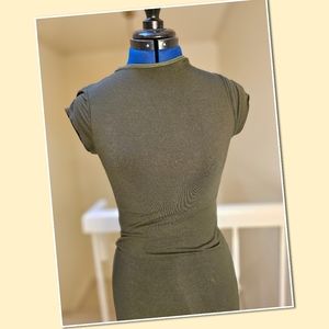 Olive Green Fitted Dress by Purple Snow